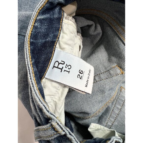 R13 Boy Straight Jeans in Hester Blue Stretch - Picture 6 of 6